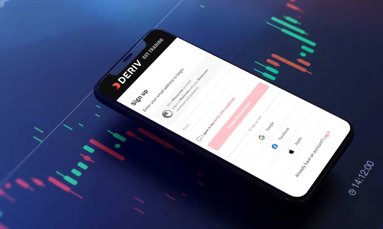 An online trading demo account on Deriv.